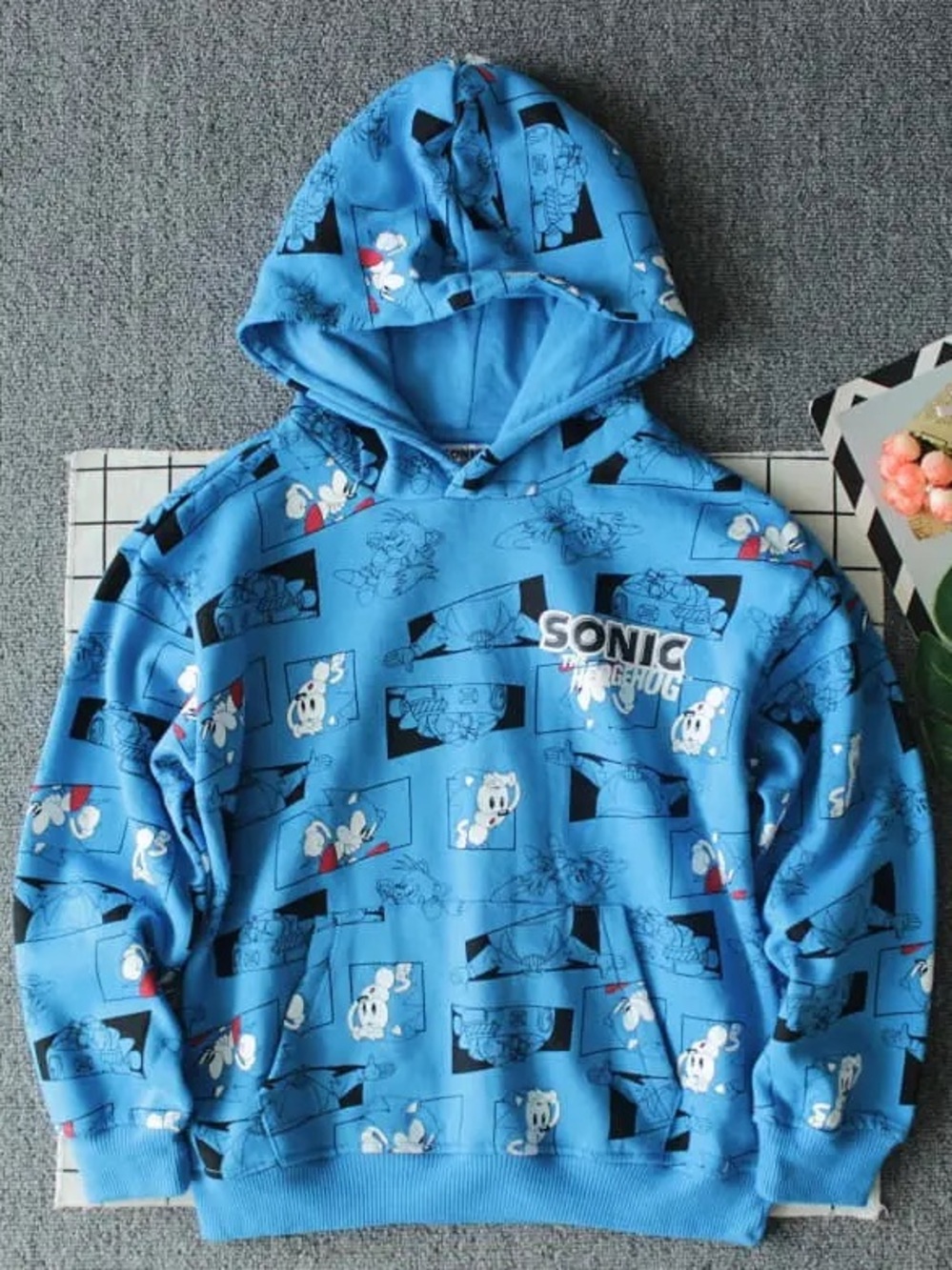 Sonic the Hedgehog Blue Comic Style Racing Hoodie